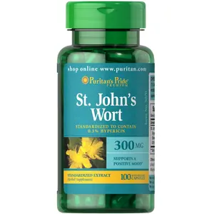 Hot Selling Puritan's Pride St. John's Wort Standardized Extract 150 mg - 100 Capsules Promote Mental Well-Being Peaceful Mood