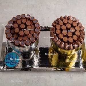 Tazones de aperitivos de postre de la mejor calidad en tazones de chocolate martillado de acero inoxidable con bandeja a buen precio - Product Image 2