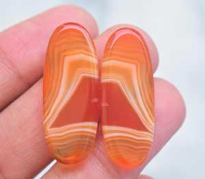 ที่น่าตื่นตาตื่นใจสีส้มบอตสวานาอาเกตจับคู่คู่สีแดง Carnelian อาเกตจับคู่สำหรับต่างหูขายส่งอาเกตต่างหูคู่ - Product Image 4