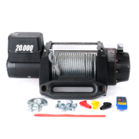 Treuil électrique tout-terrain, treuil robuste 12v/24v, 10t, 20000lbs, camion de remorquage