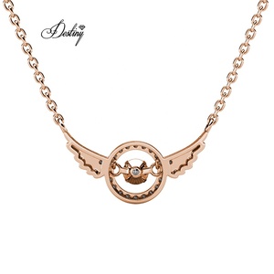 Daisini bling ריקוד מלאך כנף משובץ קריסטלי כסף 925 שרשרת תכשיטים פרימיום לנשים - Product Image 6