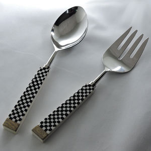 Utensilios de cocina de madera, servidor de ensalada, resina de acero inoxidable con chapado en cobre, servidor de ensalada, accesorios de cocina, utensilios de cocina - Product Image 5