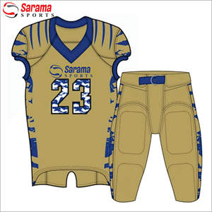 Tenues de football américain, maillots de football pour garçons, style américain, noir et jaune, ensembles de tenues de football américain avec sublimation - Product Image 1