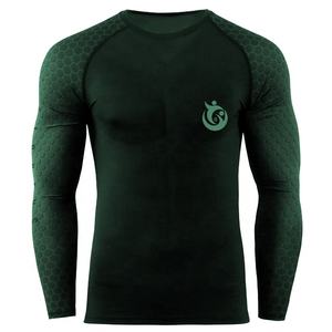 Camiseta de natación de compresión de manga larga de secado rápido de color personalizado resistente al cloro UPF50 + Rashguard para surf de hombres - Product Image 5