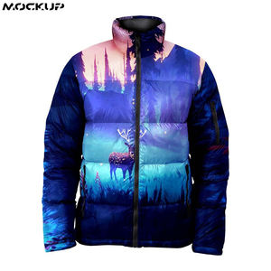 2025 nouveau Style hommes veste bouffante zippée de haute qualité personnalisé partout imprimé sublimé support enduit prix de gros - Product Image 3