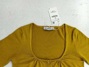 Lot de pulls décontractés à manches longues et col carré pour femmes, avec étiquettes de marque originales, style cardigan court sexy, stock du Bangladesh - Product Image 3