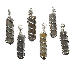 Get Online Blue Aventurine Pencil Wrap Pendants : Blue Aventurine Pencil Wrap Pendants for Sale - Product Image 1