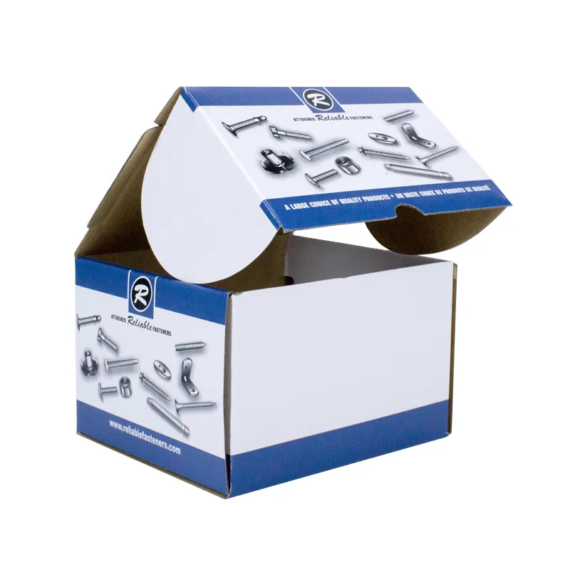 Lieferant Custom Bulk Color Printed Wellpappe Schrauben Muttern Schrauben teile PDQ Verpackung Papier box