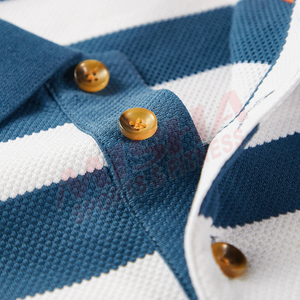 Nuevo algodón informal 100% para hombre para camiseta de Polo patrón sólido tejido de punto - Product Image 4