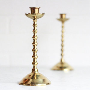 LOOPSKY TALL SILVER BRASS HANDMADE CANDLE STAND-ELEGANT HOME DECOR by BRASSWORLD INDIA - Product Image 3