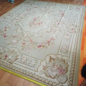 Thêm Kích Thước Lớn 12X18 Tay Thắt Nút Handmade Trung Quốc Len Aubusson Thảm 8X10 MỤC VỤ Lãng Mạn Ánh Sáng Màu Xanh Lá Cây Hoa Hồng