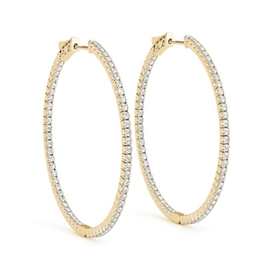 Boucles d'oreilles en diamant éternité à l'envers - Product Image 1