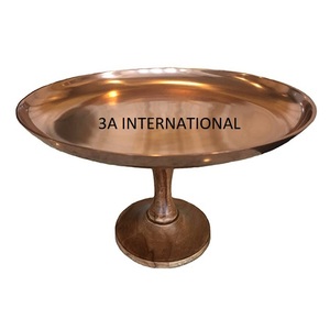 Support à gâteau décoratif en cuivre pour fête d'anniversaire serveur de gâteau en métal arrondi pour outils de gâteau de Table à dîner - Product Image 1