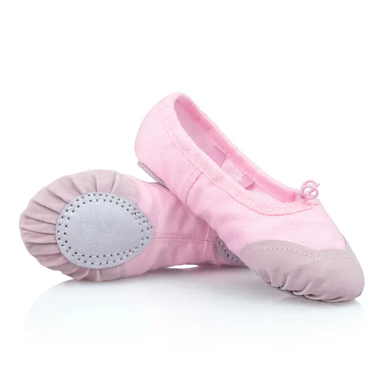 High Quality Non Skid Children Girls Canvas Ballet Dance Shoes in Multiple Color