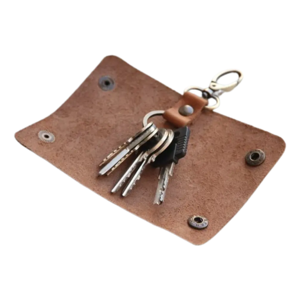 Bán Buôn Khuyến Mại Quà Tặng Tùy Chỉnh Debossed Logo Da Key Organizer Pouch Trường Hợp