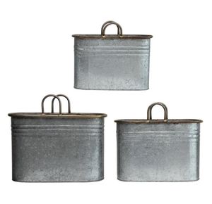 ชุดภาชนะเก็บโลหะ3ชิ้นที่มีคุณภาพเชื่อถือได้เหมาะสำหรับการจัดระเบียบในครัวเรือนและการใช้ในบ้าน - Product Image 2