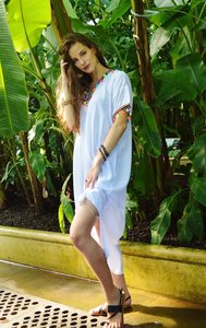 เดรสมัดย้อมแฟชั่นสำหรับผู้หญิง,เดรสแม็กซี่เดรสทรงหลวมแขนสั้นขนาดใหญ่พิเศษดีไซน์แบบผูกย้อม - Product Image 4