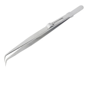 Pinzas dobladas de bloqueo deslizante de acero inoxidable Pinzas de bloqueo de precisión para uso quirúrgico y de laboratorio - Product Image 1