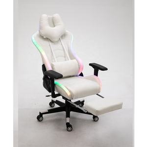 Chaise de jeu RGB LED, éclairage RGB, logo personnalisé, tissu OEM ODM, ergonomique, douce, équipement de jeu Esport LGB, entièrement blanche, chaise de jeu RGB - Product Image 6