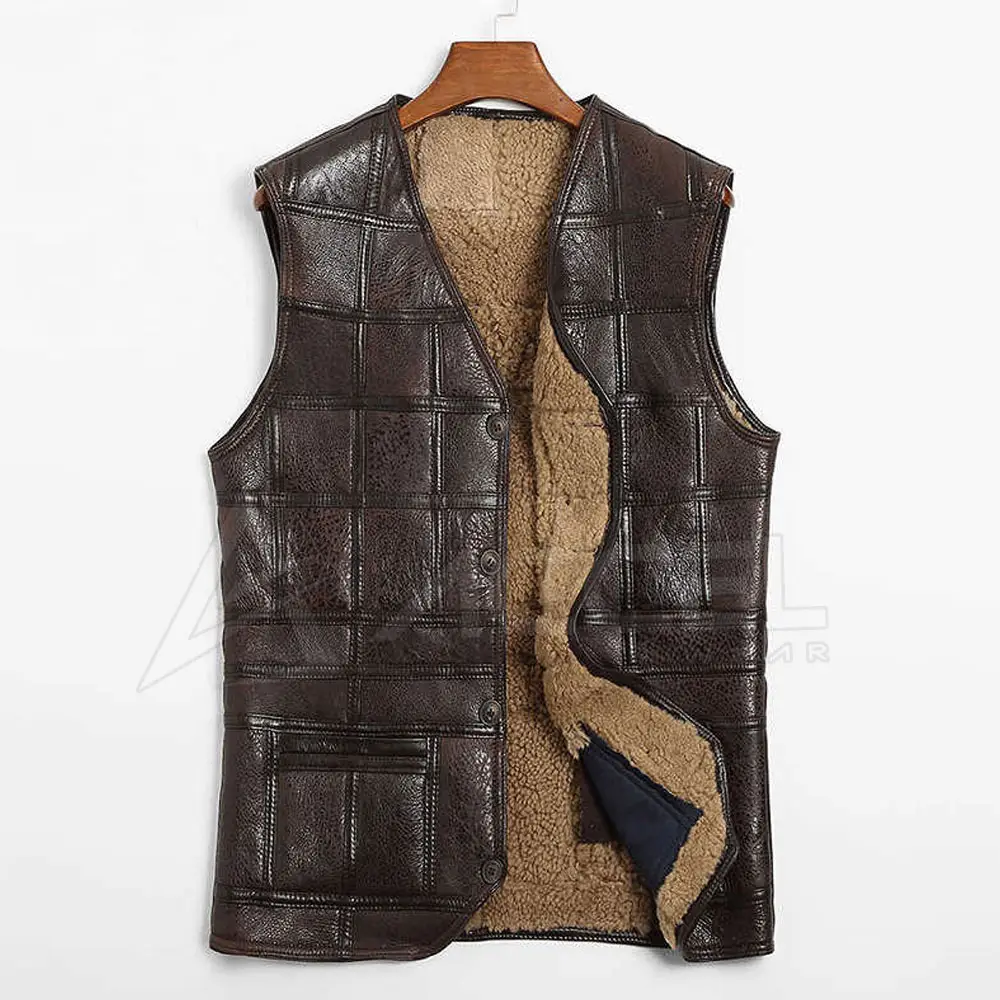 Moda indossare nuovi uomini gilet in pelle gilet in pelle di alta qualità per uomo