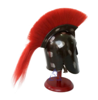 Casque d'Achille Troy médiéval et armure grecque avec artisanat en métal Plume rouge pour décor de bureau Costume d'armure de chevalier