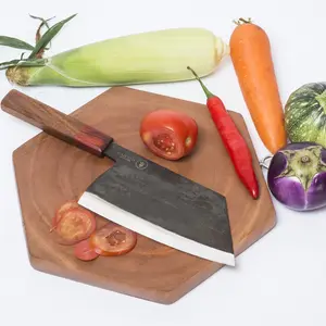 Cuchillo de cocina hecho a mano de acero al carbono, hecho a mano, japonés, KIRI cleaverer
