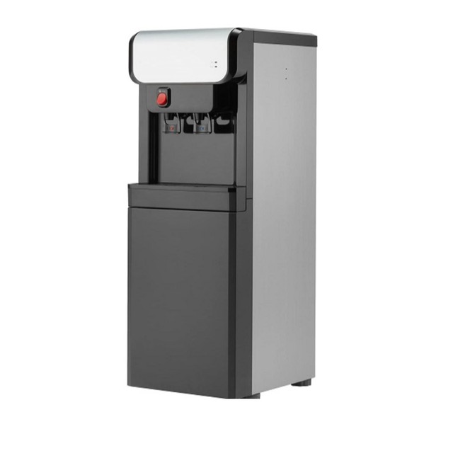 REVE Hot/Cold Bottleless Stainless Steel Water Cooler with Filter and Install Kit Standing Grey
