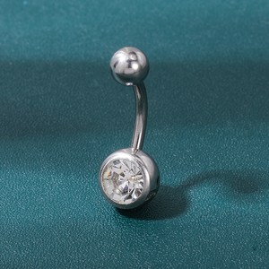 Piercing de nombril en titane G23, 1 pièce, fil externe, barres <span class=keywords><strong>banane</strong></span>, boutons du <span class=keywords><strong>ventre</strong></span>, bagues corps, bijoux - Product Image 5