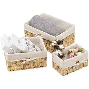 Wholesale Water Hyacinth Storage Box <b>Rectangular</b> Handwoven Water Hyacinth Box With Liner Vietnamese High Quality Product. - Product Image 5