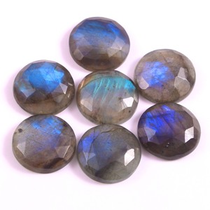 Gema redonda de labradorita Natural, piedra preciosa de 6mm a 25mm, tallada en rosa, precio al por mayor - Product Image 1