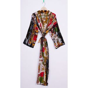 Kimono Elegante de Algodón Suave 100% con Estampado Floral, Estilo Indio, Cómodo, de Secado Rápido, Talla Grande, para Mujeres Embarazadas - Product Image 2