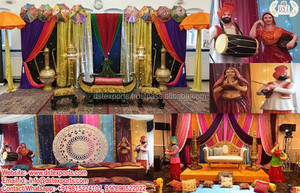 Indian Wedding Sangeet Stage Props Best Wedding <b>Mehndi</b> Setup <b>Decoration</b> Props Designer Wedding Stage <b>Decoration</b> for <b>Mehndi</b> Night - Product Image 4