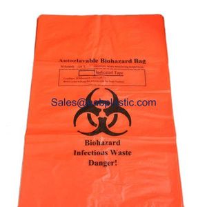 Sac autoclavable à risque biologique personnalisé sac poubelle sac à déchets PE-BD biodégradable - Product Image 1