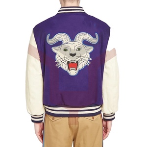 2022 chaqueta de béisbol de lana de algodón personalizada para hombre al por mayor chaqueta de cuero calefactable Varsity con capucha en blanco Letterman - Product Image 2