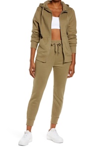 OEM Khaki Mujeres Jogging Trasuit Set Personalizado Pantalones de chándal con capucha Pantalones de chándal con cremallera 2 piezas Gimnasio Ropa de entrenamiento Talla XL - Product Image 3