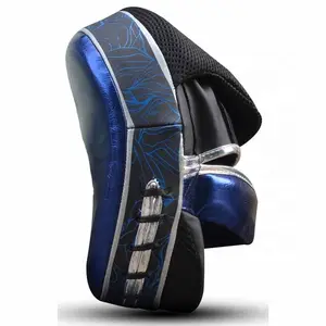 Shining Blue Color Leather Boxing Training Curved Punch Mitts Black Red Blue White Taekwondo Target Focus Kick Punching pads set