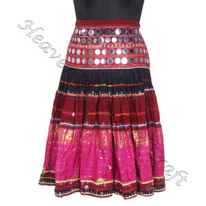 Colorful Indian Hand Embroidery Bohemian Tribal Kutch Vintage Banjara Skirts - Product Image 2