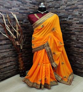 Tissu Dola Soie Saree Avec Dentelle Rich Blouse Designer Party Wear Tendance Ethnique Traditionnelle - Product Image 4