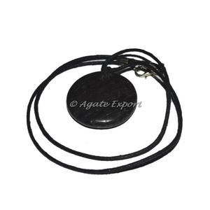 Pendentifs de disque d'agate noire artisanale de pierre semi-précieuse - Product Image 3