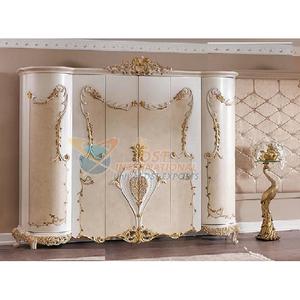 Armoire moderne en teck sculpté à la main, teinte crème, luxe, designer, meilleure qualité, couleur et taille personnalisées - Product Image 1