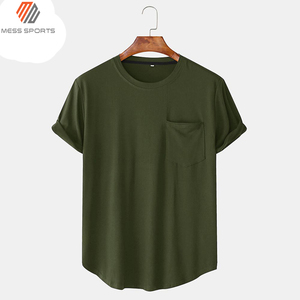 เสื้อยืดคอกลมแขนสั้นสีพื้นสำหรับผู้ชาย ดีไซน์สั่งทำได้ เนื้อผ้านุ่ม ยืดหยุ่น สวมใส่สบาย ผลิตจากผ้าฝ้าย - Product Image 6