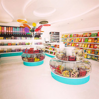 Meubles de kiosque à bonbons tendance, présentoir de bonbons colorés, stand de sol, petit magasin de bonbons, design de magasin, présentoir à vendre