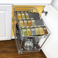 Porte-épices extensible tiroir organisateur ensemble élégant armoires de cuisine organisateurs retirer porte-pots à épices étagère en métal