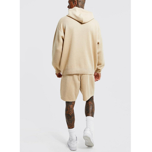 เสื้อฮู้ดโอเวอร์ไซส์สำหรับผู้ชายชุดกางเกงขาสั้นแขนยาวพิมพ์ลายโลโก้ไซส์ XXL งานตามสั่ง - Product Image 2