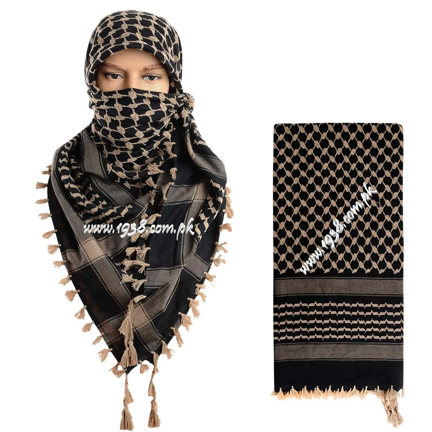 Premium Shemagh Scarf Arab Desert Scarf Wrap Outdoor Activities 100% Cotton Comfortable PK