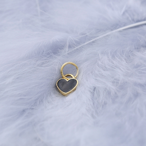 Bijoux en argent Sterling 925, breloque en forme de cœur, minimaliste noir émail turc, bijoux populaires pour femmes, vente en gros - Product Image 2