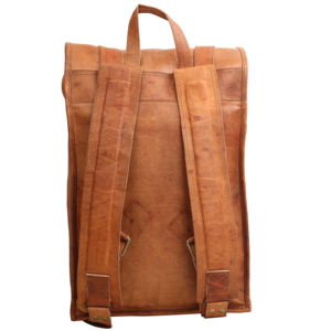 Rollo de aspecto Vintage de cuero de cabra Natural, mochila de 10x13 pulgadas - Product Image 5