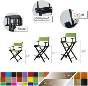 पेशेवर कस्टम लोगो पोर्टेबल मेकअप कलाकार समायोज्य तह डेरा डाले हुए समुद्र तट लकड़ी एल्यूमीनियम उच्च सीट लंबा निर्देशक की कुर्सी - Product Image 5