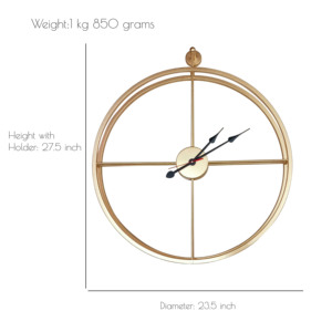 Luxurious Gold Metal <b>Large</b> Wall <b>Clock</b> With Double Frame for Modern and Classic Home Interiors Largest Manufacture Company - Product Image 2