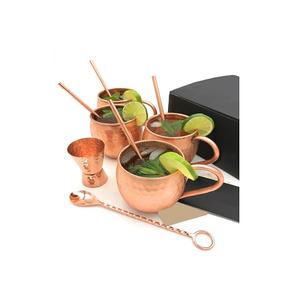 Taza de Diseño Exclusivo en Color Lima y Menta, Taza de Cobre para Servir Agua o Jugo con Asa de Latón a un Precio Accesible - Product Image 6